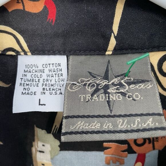 High Seas Trading Shirt Large Americana Route‎ 66 All Over Hawaiian Aloha USA - Picture 4 of 10